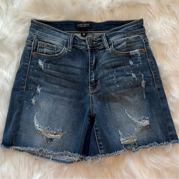 Judy Blue Shorts Judy Blue Distressed Paint Splatter Denim Shorts